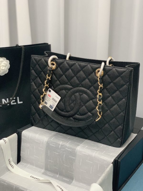 4 chanel tote bag spring collection gold toned hardware black for women 13in33cm 9988