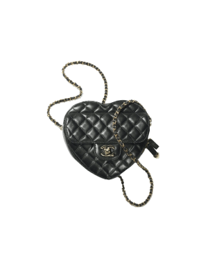 4-Chanel Mini Heart Bag Black For Women 7In18cm As3191 B07958 94305   9988