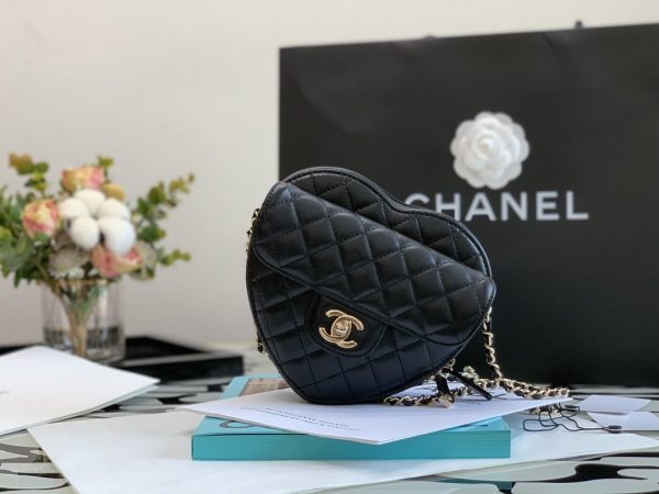 7 Classic chanel mini heart bag black for women 7in18cm as3191 b07958 94305 9988