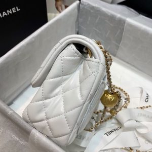 chanel mini flap bag with cc ball on strap white for women womens handbags shoulder and crossbody bags 67in17cm as1786 9988