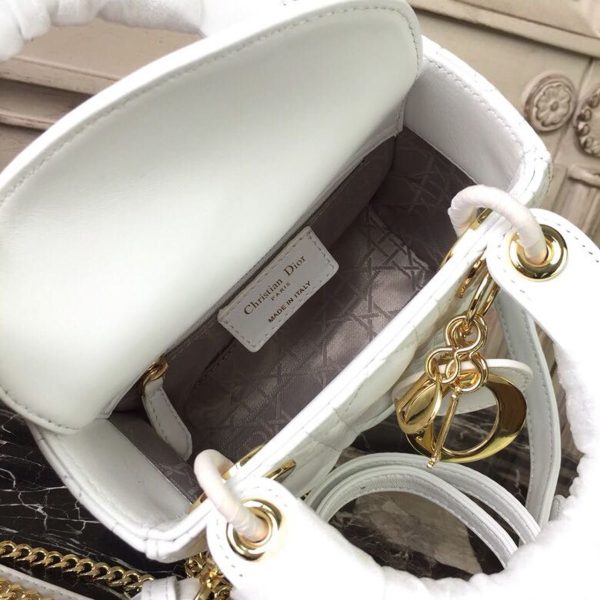 3 christian dior mini lady dior bag gold toned hardware white for women 18cm7in cd 9988