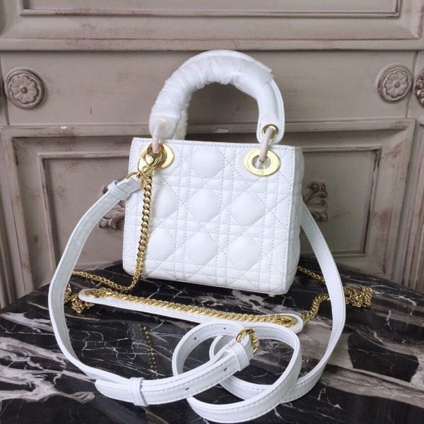 6 christian dior mini lady dior bag gold toned hardware white for women 18cm7in cd 9988