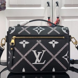 6 louis vuitton pochette metis monogram empreinte black for spring womens handbags shoulder and crossbody bags 98in25cm lv m46028 9988