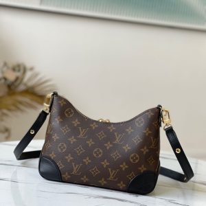 5 louis vuitton boulogne monogram canvas black for women womens handbags shoulder bags 114in29cm lv m45831 9988