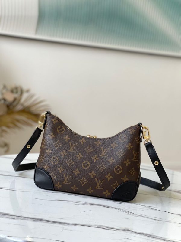 5 louis vuitton boulogne monogram canvas black for women womens handbags shoulder bags 114in29cm lv m45831 9988