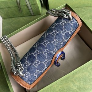 gucci dionysus small shoulder bag dark blue and ivory eco washed organic gg jacquard deni for women 11in28cm 400249 2kqfn 4483 9988