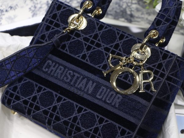 10 christian dior medium lady dlite bag blue for women 95in24cm cd m0565oroc 9988 1