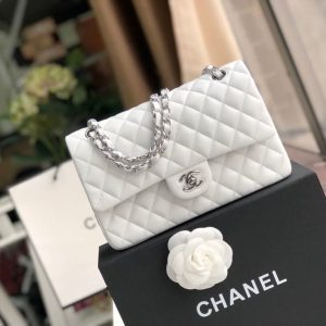 4 chanel classic handbag white for women 99in255cm a01112 9988