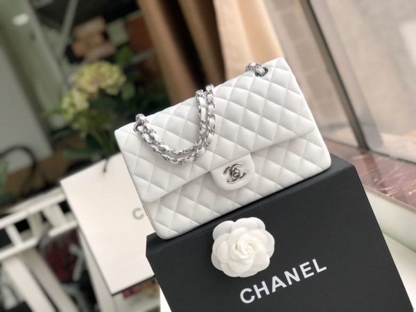 4 chanel classic handbag white for women 99in255cm a01112 9988