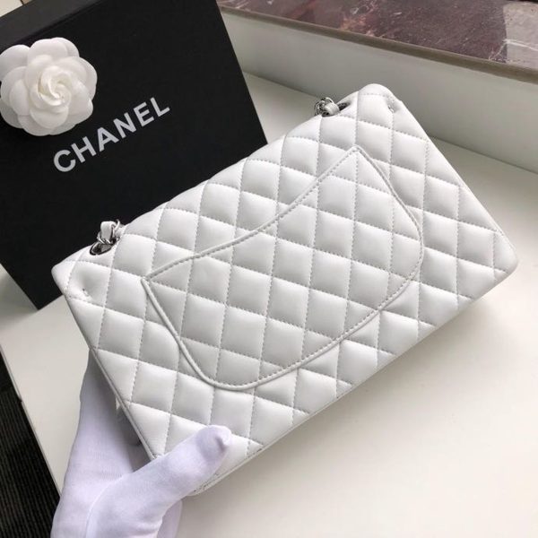 7 chanel classic handbag white for women 99in255cm a01112 9988