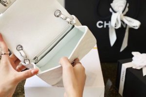 2 chanel classic mini flap bag silver hardware white for women 66in17cm a35200 9988