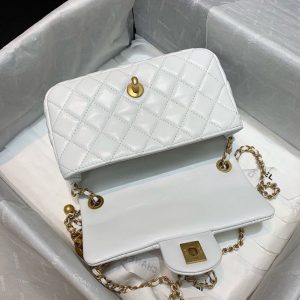 2 toile chanel flap bag with cc ball on strap white for women womens handbags shoulder and crossbody bags 78in20cm as1787 9988