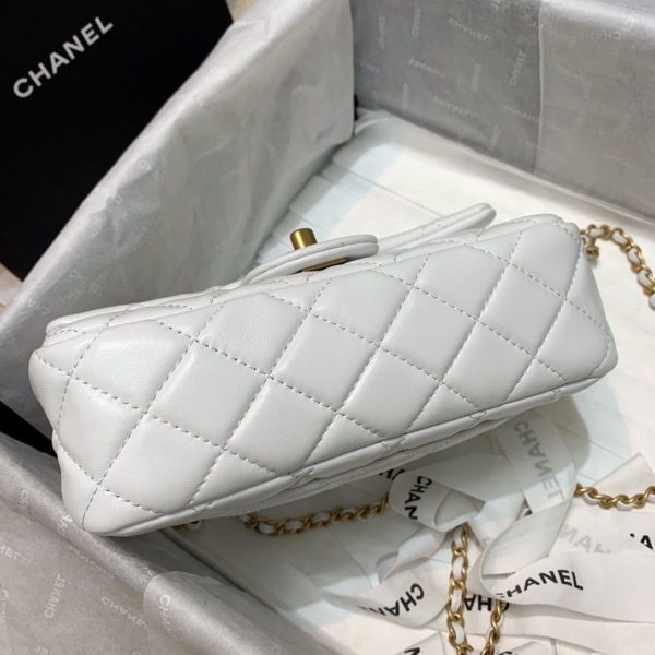 7 toile chanel flap bag with cc ball on strap white for women womens handbags shoulder and crossbody bags 78in20cm as1787 9988