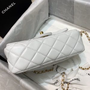 14 toile chanel flap bag with cc ball on strap white for women womens handbags shoulder and crossbody bags 78in20cm as1787 9988