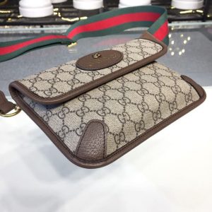 gucci neo vintage small messenger bag beigeebony gg supreme canvas with brown for women 85in22cm gg 501050 9c2vt 8745 9988