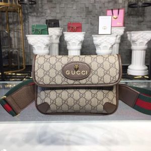 4-Gucci Neo Vintage Small Messenger Bag Beigeebony Gg Supreme Canvas With Brown For Women 8.5In22cm Gg 501050 9C2vt 8745   9988