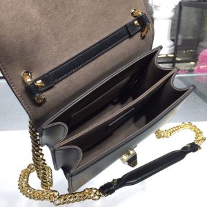 9 fendi ff logo kan i bag 98in25cm with gold toned chain black for women 9988