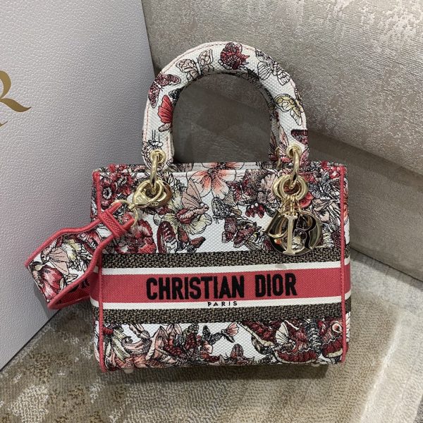 4 christian dior medium lady dlite bag multicolor butterfly embroidery redlatte for women womens handbags 24cm cd m0565orhq m884 9988