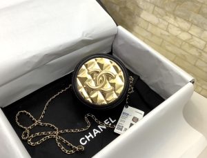 chanel round sling bag gold toned for women 47in12cm 9988