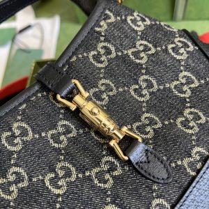 3 gucci jackie 1961 mini shoulder bag black and ivory gg denim jacquard for women 75in19cm gg 685127 un3ag 1294 9988