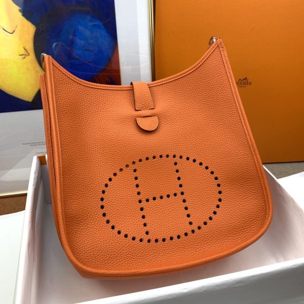 3 hermes evelyne iii 29 bag orange with silvertoned hardware for women womens shoulder and crossbody bags 114in29cm h056277cc9j 9988