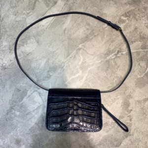 3 balenciaga b small lizard effect crossbody bag in dark blue for women womens bags 7in18cm 9988