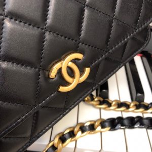 chanel original small classic flap bag gold hardware black for women womens handbags shoulder bags 75in19cm ap33814 9988