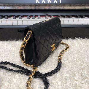 1 chanel original small classic flap bag gold hardware black for women womens handbags shoulder bags 75in19cm ap33814 9988