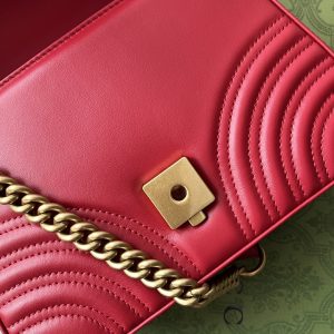 1-Gucci Gg Marmont Mini Top Handle Bag Red For Women Womens Bags 8.3In21cm Gg   9988