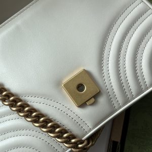 1-Gucci Gg Marmont Mini Top Handle Bag White For Women Womens Bags 8.3In21cm Gg 547260 Dtdit 9022   9988