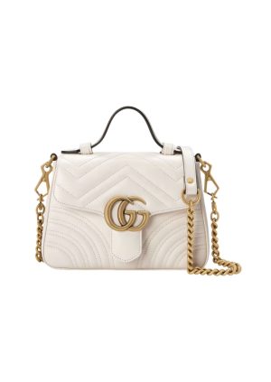 4-Gucci Gg Marmont Mini Top Handle Bag White For Women Womens Bags 8.3In21cm Gg 547260 Dtdit 9022   9988