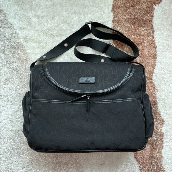 1 gucci original gg baby changing bag black for women womens bags 169in43cm gg 9988