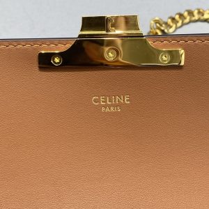 2 celine chain shoulder bag triomphe in triomphe canvas brown for women 8in205cm 197992dqw04lu 9988