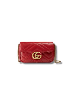 gucci gg marmont leather super mini bag red for women 62in157cm 476433 dtdct 6433 9988