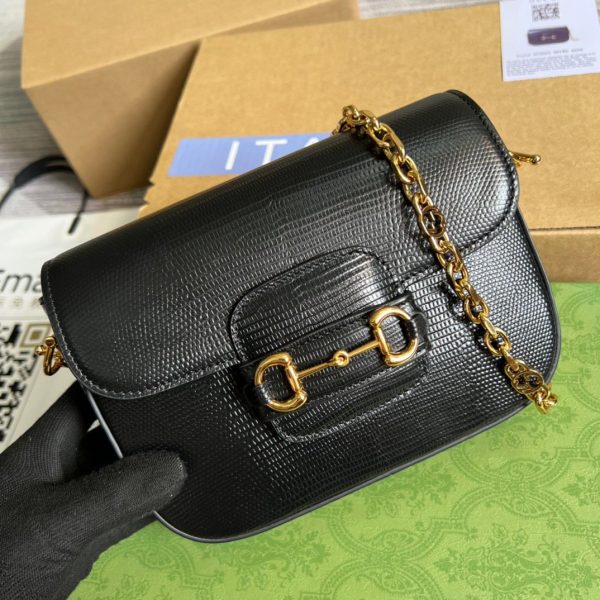 1 gucci horsebit 1955 lizard mini bag black for women womens bags 8in20cm gg 9988