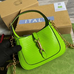 6 gucci jackie 1961 lizard mini bag green for women womens bags 75in19cm gg 9988 1