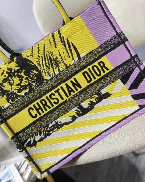 2-Christian Dior Medium Dior Book Tote Yellow And Pink For Women Womens Handbags 14In36cm Cd   9988