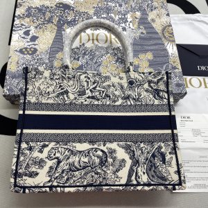 2-Christian Dior Medium Dior Book Tote Blue For Women Womens Handbags 14In36cm Cd M1296ztdt_M808   9988
