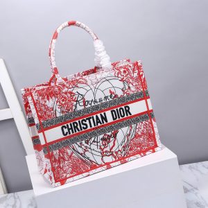 5 christian dior medium dior book tote red multicolor for women womens handbags 14in36cm cd 9988