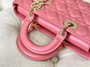 1 christian dior lady djoy bag pink for women womens handbags 26cm cd 9988