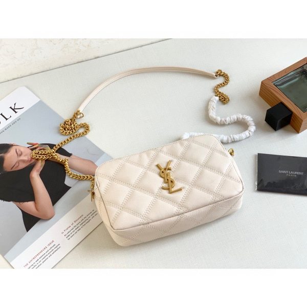 1 saint laurent becky crossbody bag white for women 7in18cm ysl p00555149 9988