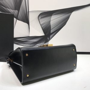 saint laurent cassandra medium top handle bag in grain black for women 96in245cm ysl 623931bow0w1000 9988