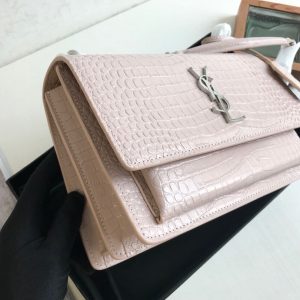 1 saint laurent sunset medium chain bag light pink for women 86in22cm ysl 442906dnd0n1202 9988