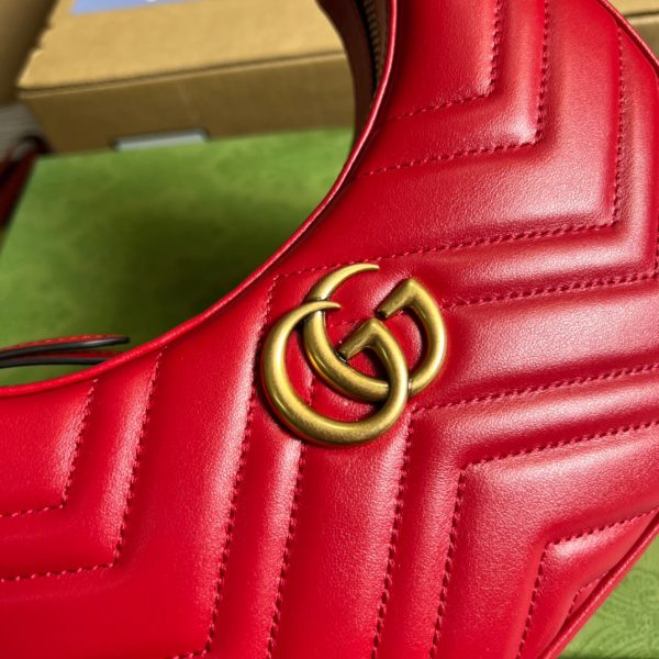 gucci marmont half moon shaped mini bag red for women womens bags 85in22cm gg 9988