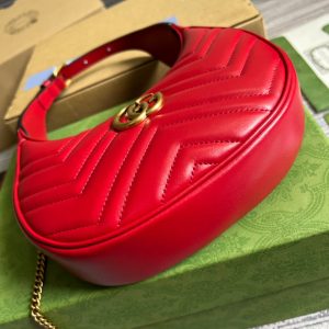 1 gucci marmont half moon shaped mini bag red for women womens bags 85in22cm gg 9988