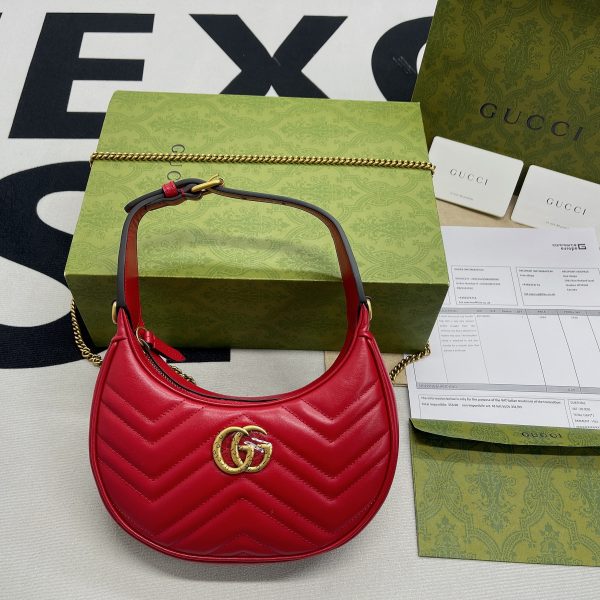 5 gucci marmont half moon shaped mini bag red for women womens bags 85in22cm gg 9988