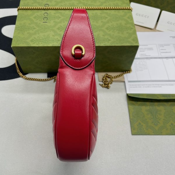 6 gucci marmont half moon shaped mini bag red for women womens bags 85in22cm gg 9988