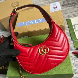 7 gucci marmont half moon shaped mini bag red for women womens bags 85in22cm gg 9988