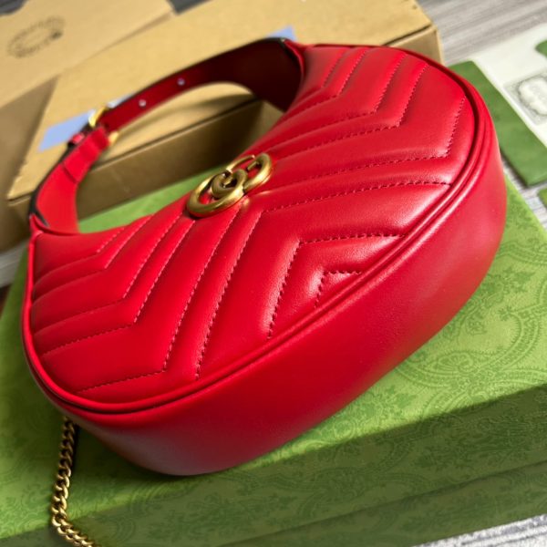 8 gucci marmont half moon shaped mini bag red for women womens bags 85in22cm gg 9988