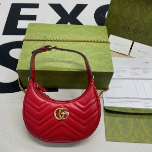 12 gucci marmont half moon shaped mini bag red for women womens bags 85in22cm gg 9988